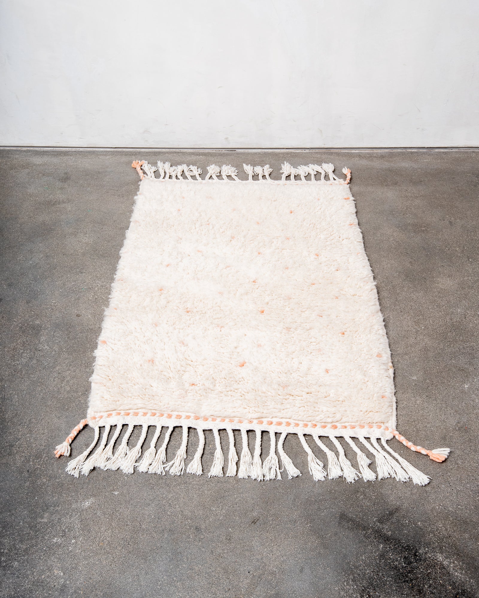 Modern, designer, handcrafted Berber rug from Morocco. Beniourain carpet with beautiful colours and patterns and fluffy wool texture.